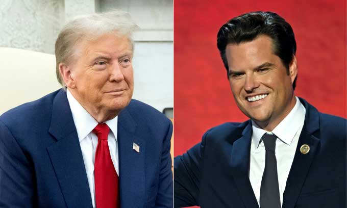 Tổng thống đắc cử Donald Trump (trái) và hạ nghị sĩ Matt Gaetz.