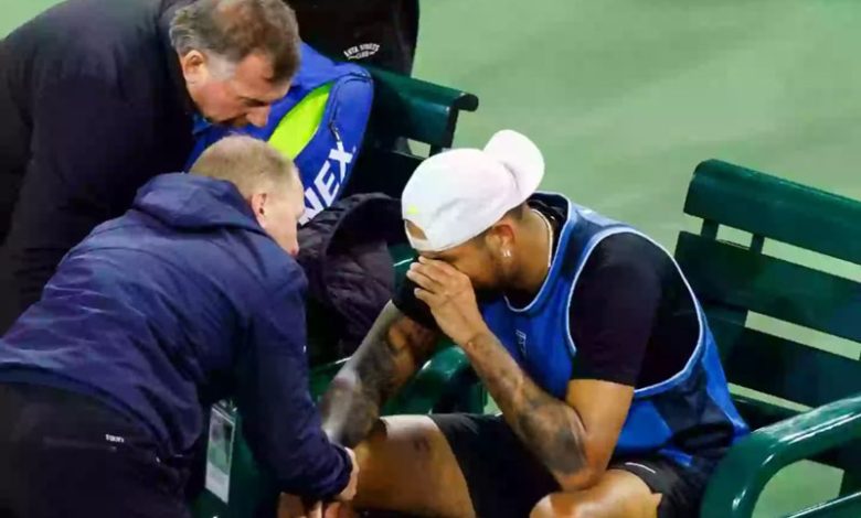 Kyrgios bỏ cuộc vì chấn thương, không tái ngộ Djokovic tại Indian Wells