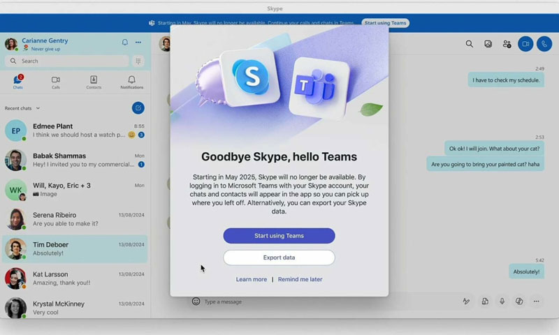 Skype chính thức đóng cửa vào tháng 5 và chuyển sang Teams