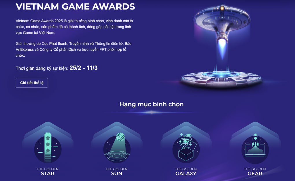 Vietnam Game Awards 2025 mở cổng đề cử và lễ vinh danh lớn sắp tới