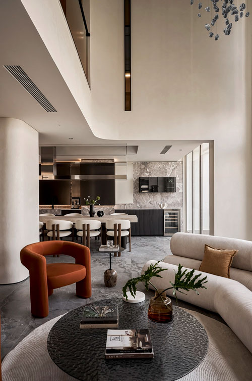 Penthouse 250 m2 với thiết kế tối giản và góc giải trí hoàn hảo