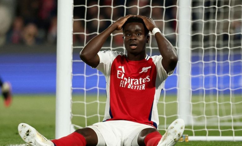 Saka sẽ đau đớn vì cơ hội bị bỏ lỡ trước PSG