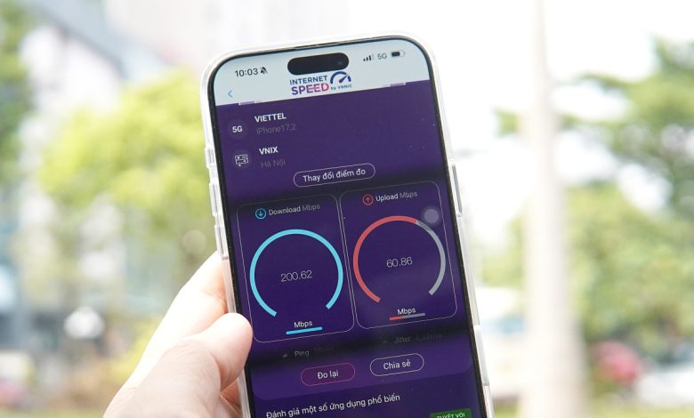 Tốc độ mạng 5G tại Việt Nam tăng trưởng vượt bậc 40%
