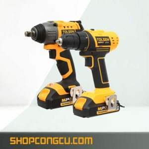 Bộ Máy Khoan Pin 20v 10mm Và Mở Bulon Pin 20v Tolsen 87240